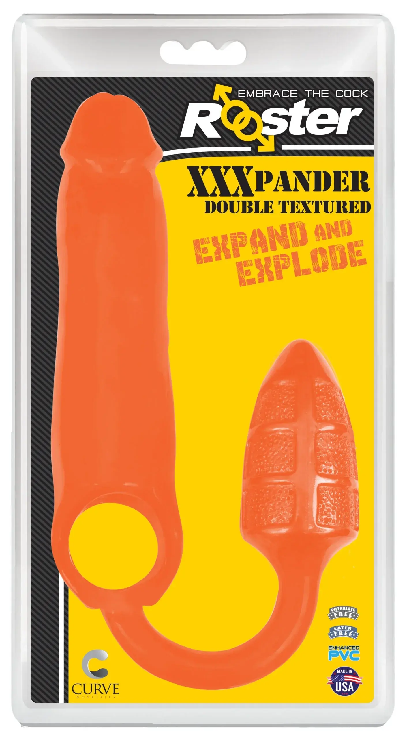 XXXPander Sheath with Double Textured Plug – Orange