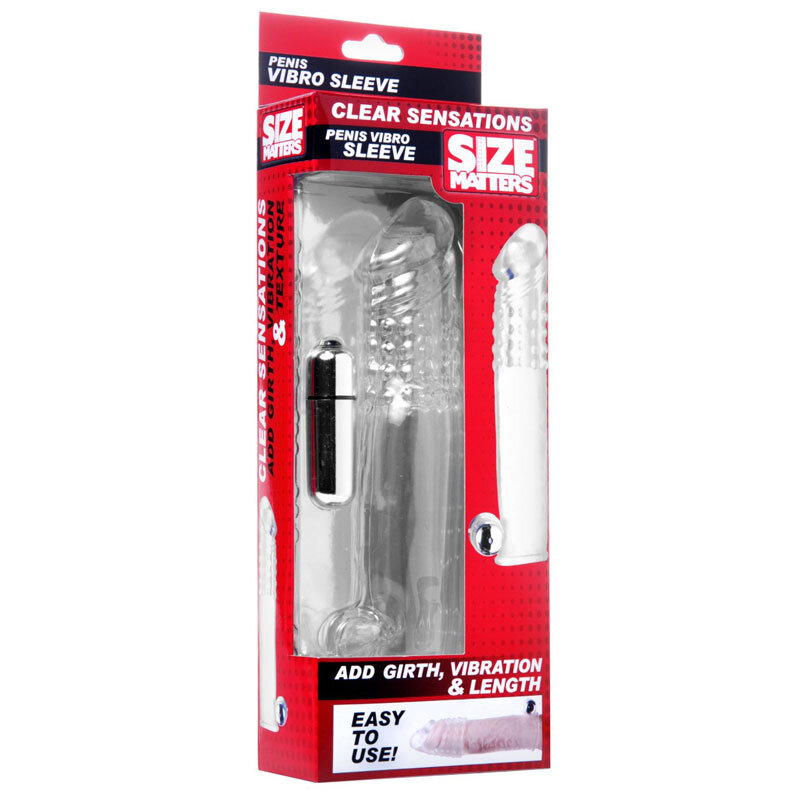 Size Matters Clear Vibrating Penis Sleeve - Image 4