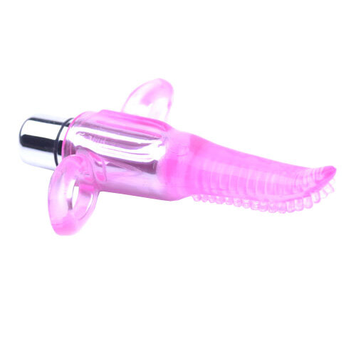 Clear Pink Vibrating Tongue Finger Vibrator - Image 2
