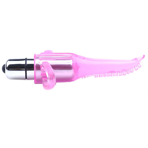 Clear Pink Vibrating Tongue Finger Vibrator - Image 3