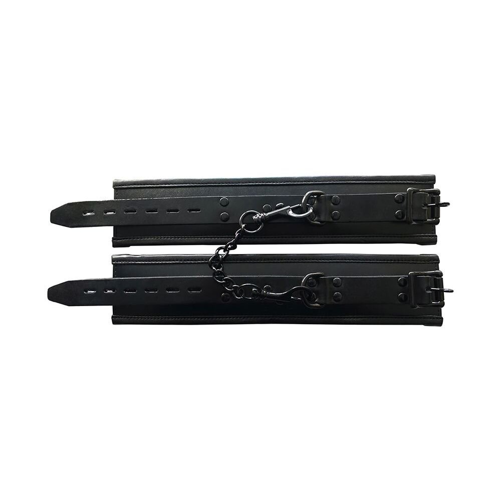 Rouge Padded Leather Ankle Cuffs Black - Image 2